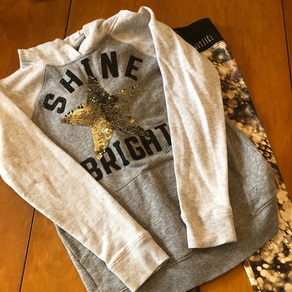 Justice hoodie with active leggings
